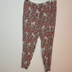 State Of Day Tropical Cheetah Jogger Lounge Pants Size XL